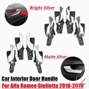 最内装ドアハンドル クローム 車内ハンドル アルファロメオ ジュリエッタ 2012-2018 156092167 156092165 部品 カスタムパーツ アクセサリー