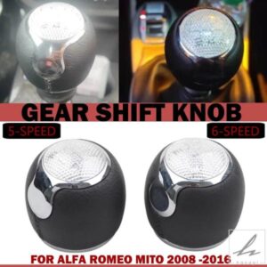 車用ギアシフトノブレバーヘッド アルファロメオ ミト 2010 - 16 2009 2008 5 6速に適合 部品 カスタムパーツ アクセサリー
