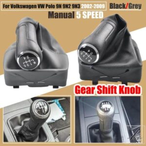 車用ハンドスピードギアシフトノブレバースティックハンドルゲーターPUレザーブーツカバーケース フォルクスワーゲン VW ポロ 9N 9N2 9N3 2002-2009用 部品