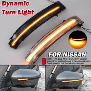 日産エクストレイル T32 ローグ キャシュカイ J11 ムラーノ Z52 ジューク ナバラ パスファインダー用 バックミラー LED ダイナミックウィンカーライト ブリ