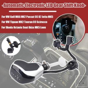 電子シフトハンドル LED ギアシフトノブ ゴルフ MK6 MK7 パサート B7 B8 ティグアン MK2 シュコダ オクタビア シート アルカンターラ ホワイトライト用 部品