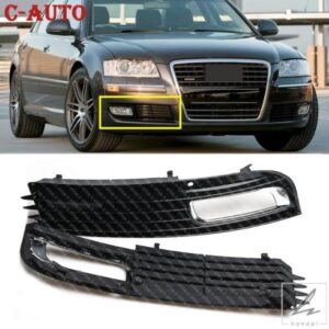 車用フォグランプグリル フロントバンパー フォグランプフレームグリル アンダーグリル 4E0807681AN 4E0807682AN AUDI A8 D3 2008 2009 2010用 部品 カスタ