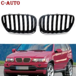 左右クロームブラックフロントフードバンパーキンデイグリルグリル BMW X5 E53 2000 - 06 51137113733 部品 カスタムパーツ アクセサリー
