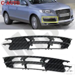 左右フォグランプグリル フロントアンダーバンパーカバーグリル プラスチック ブラック 4L0807681 4L0807682 AUDI Q7 2007 2008 2009用 部品 カスタムパーツ