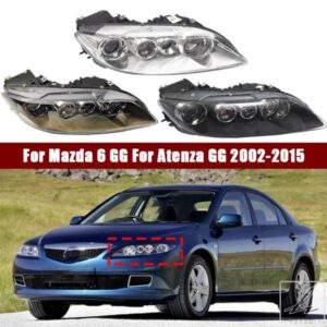 車用フロントヘッドランプライトアセンブリハロゲン マツダ 6 GG アテンザ GG 2002-2015 オート左と右フロントバンパーヘッドランプヘッドランプ 部品 カス