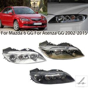 車用フロントヘッドランプライトアセンブリハロゲン マツダ 6 GG アテンザ GG 2002-2015 オート左と右フロントバンパーヘッドランプヘッドランプ 部品 カス
