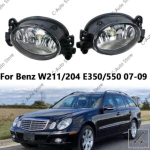 左右のフロントフォグランプハロゲンランプフォグランプメルセデスベンツW211 W204 E350 E550 2007 2008 2009スタイリング電球付き 部品 カスタムパーツ