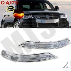 車側リアビューミラー LED ウィンカーライト アンバーランプ 左/右 VW TOUAREG 2008 2009-2011 7L6949101C 7L6949102C 部品 カスタムパーツ アクセサリー