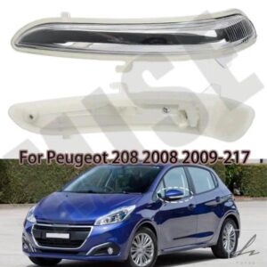車用 左右フロントウィング ドアミラーインジケーター クリア 右ハンドル用席側 O/S プジョー 208 2008 - 11-2017 1607512680 部品 カスタムパーツ