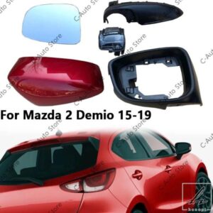 車用バックミラーアクセサリー サイドミラーアンダーカバー バックミラーハウジングフレーム ウィンカー マツダ 2 デミオ 2015-2019用 部品 カスタムパーツ