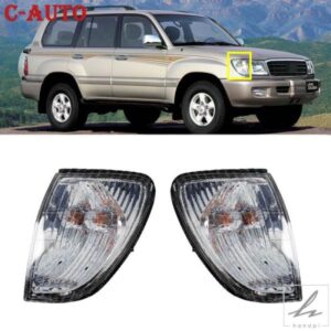 車左/右フロントウィンカーライトコーナーランプ トヨタ ランドクルーザー FJ100 1998 1999-2002 LC100 81521-60360 81511-60490 部品 カスタムパーツ