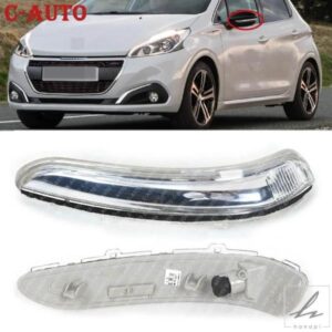 車左右フロントウィングドアミラーインジケータークリア右ハンドル用席側O/S プジョー 208 2012 - 17用 部品 カスタムパーツ アクセサリー