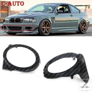 車用フォグランプカバー ペア ブラック フォグランプ ランプフード BMW E46 M3 2001-2006 E39 M5 1995-2004 51112695255/51112695256 部品 カスタムパーツ