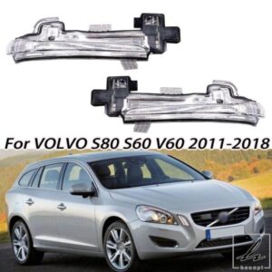左右車用LEDサイドドアミラーウィンカーライトランプ VOLVO S80 S60 V60 2011 - 18用 部品 カスタムパーツ アクセサリー