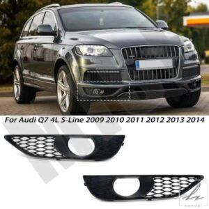 車左右フロントバンパーフォグランプ AUDI Q7 4L S-LINE 2009 - 14 グリル レーシンググリルカバー カースタイリング 部品 カスタムパーツ アクセサリー