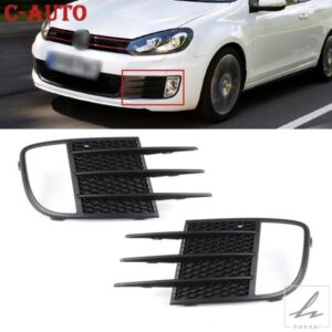 車用ブラックグリルグリル フロントバンパー フォグライトカバー 5K0853665C 5K0853666C フォルクスワーゲン VW ゴルフ MK6 GTD/GTI 2009 2010-2013用 部品