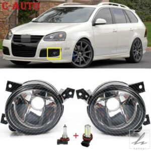 車左右フロントフォグランプ ハロゲンLED電球付き VW JETTA 5 A5 MK5 2006 - 11 フォグランプ 部品 カスタムパーツ アクセサリー