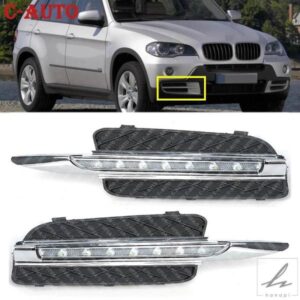車用LEDフロントバンパーDRLフォグヘッドランプライトデイタイムランニングライトカバー BMW X5 E70 2007/10/01 カースタイリング 部品 カスタムパーツ