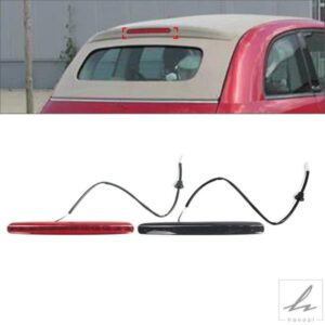 車用リアハイマウントストップブレーキライト 77365246 68140780AA フィアット 500 コンバーチブル 2009-2019 ABS ブラック/レッド 部品 カスタムパーツ