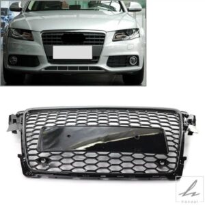 車用フロントフードバンパーグリル RS ハニカムメッシュ レーシンググリル AUDI A4 B8 2009 - 12用 部品 カスタムパーツ アクセサリー