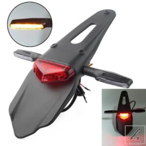 汎用バイクLEDリアフェンダーブレーキテールライトウィンカーランプダートオフロード 部品 カスタムパーツ アクセサリー