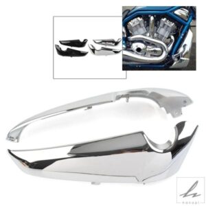 1 ペアオートバイ ABS ラジエーターサイドカバーシュラウドプロテクターハーレーダビッドソン V ロッド VROD VRSC 2001-2023 クローム/グロスブラック
