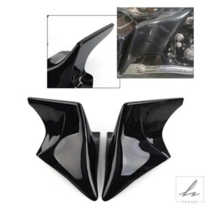 2X 光沢ブラック バイク用拡張サイドカバーパネル ハーレー ツーリング エレクトラ ストリート ロード グライド FLT FLT FLHT FLHR FLH 1997-2007用