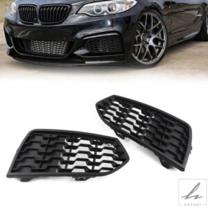 1 ペア車クローズドメッシュフロントバンパーフォグライトランプグリルフォグライト穴なし BMW 2 シリーズ F22 F23 M スポーツ専用