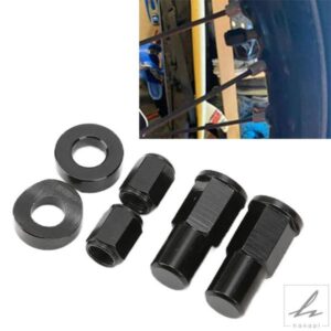 汎用バイクリムロックナットスペーサーキットタイヤバルブステムキャップアルミブラック 3 ピース/セット