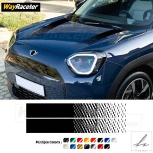 版ジョンクーパーワークストリムグラフィックビニールデカールフードボンネットストライプステッカーミニエースマン JCW J05 2024 2025 アクセサリー