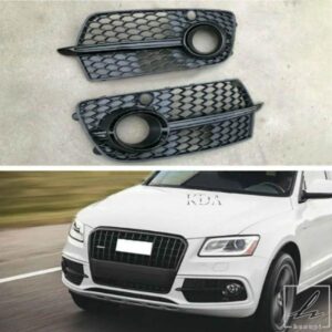 自動フロントバンパーフォグライトグリルグリルカバーオールブラックアウディ Q5 SLINE SQ5 4 ドアスポーツ 2014 - 16