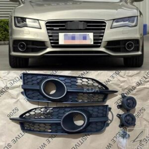 自動フロントバンパーフォグライトグリルメッシュカバーレーシンググリル ACC とアウディ A7 SLINE S7 4 グラム C7 S ライン 2012 - 15