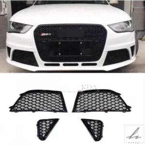 自動左右フロントハニカムバンパーフォグランプグリルグリルカバーアウディ RS4 S4 2009 - 16