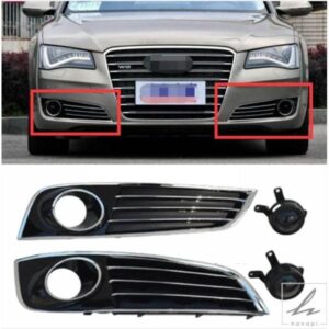 自動フロントバンパーフォグライトグリルメッシュカバーレーシンググリル ACC とアウディ A8 W12 2011 - 14