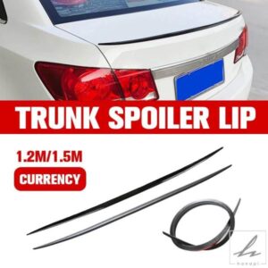 汎用ソフトカースポイラーステッカートリムトランクウイング 1.2/1.5 メートルブラックボンネットハッチゲート軽量リップ PU ルーフ柔軟な新