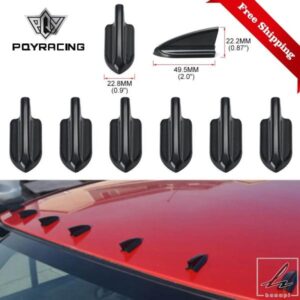 紫外線され耐候性 6 個ブラックカー EVO スタイル PP ルーフシャークフィンスポイラーウィングキット渦発生器 PQY-WSS11
