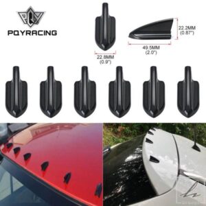 紫外線され耐候性 6 個ブラックカー EVO スタイル PP ルーフシャークフィンスポイラーウィングキット渦発生器 PQY-WSS11