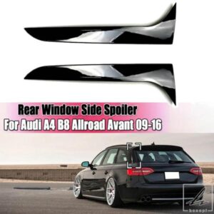 1 ペア黒リアウィンドウサイドスポイラーカバートリムアウディ A4 B8 オールロードアバント 2009 - 16