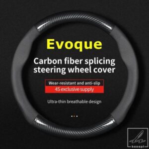 無臭薄いランドローバー EVOQUE ステアリングホイールカバー本革カーボンフィット 2.0T 5 3 ドア 2012 2013 2014 NW8 ブリット 2015