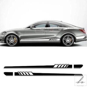 版 1 ドアサイドスカートストライプステッカーデカールメルセデスベンツ CLS クラス W219 C219 W218 C218 X218 C257 CLS63 AMG アクセサリー