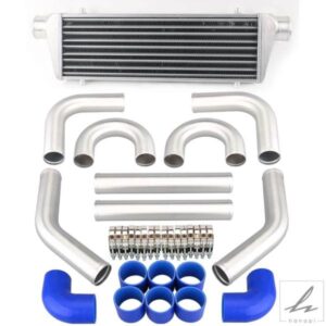 汎用ターボインタークーラー 450X180X65MM 2.5 インチアルミインレットチューブフィンタービンアルミパイプ配管キット