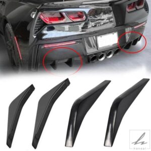 汎用 4 個リアバンパーリップディフューザーシャントフィンボディスポイラーカナード外装部品シボレーコルベット C7 2014-2019