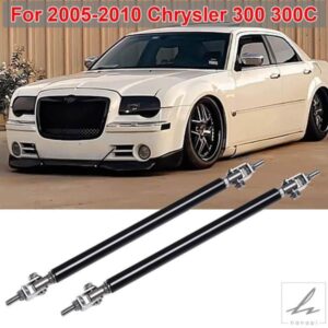 汎用フロントバンパーリップスプリッタースポイラーディフューザーストラットロッドタイサポートバー 2005-2010 クライスラー 300 300C カーアクセサリー