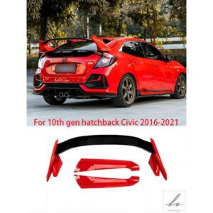 第 10 世代ハッチバックシビックアクセサリー 2016-2021 FK3 FK4 FK7 FK8 ABS カーボンスポイラータイプ R スタイルスポイラーテール翼