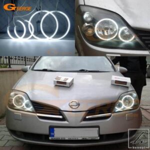 日産プリメーラ P12 2002-2008 完全互換超高輝度 CCFL エンジェルアイズハローリングキットライト
