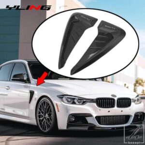 汎用ブラックカーボンルックサメエラ車体サイドフェンダーベントエアアウトレット装飾ステッカーカバーフランク ACCE