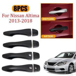 日産アルティマ 20013-2018 カーボンスタイル黒外装ドアハンドルモールドカバートリムステッカー装飾アクセサリー
