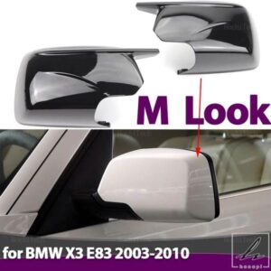 1 ペアリアビューサイドケーストリム M スタイルバックミラーキャップ M ルックミラーカバー BMW X3 X 3 E83 2003-2010