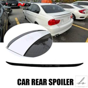 汎用リアスポイラーリップデカールステッカールーフスポイラー 121 CMブラックカーボンルックソフト PP 素材 BMW E46 E90 E60 F10 ACCES