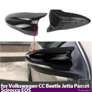 1 ペアリアビューサイドケーストリムスポーツスタイルバックミラーキャップ VW ジェッタ MK6 フォルクスワーゲンパサート B7 シロッコビートル CC EOS
